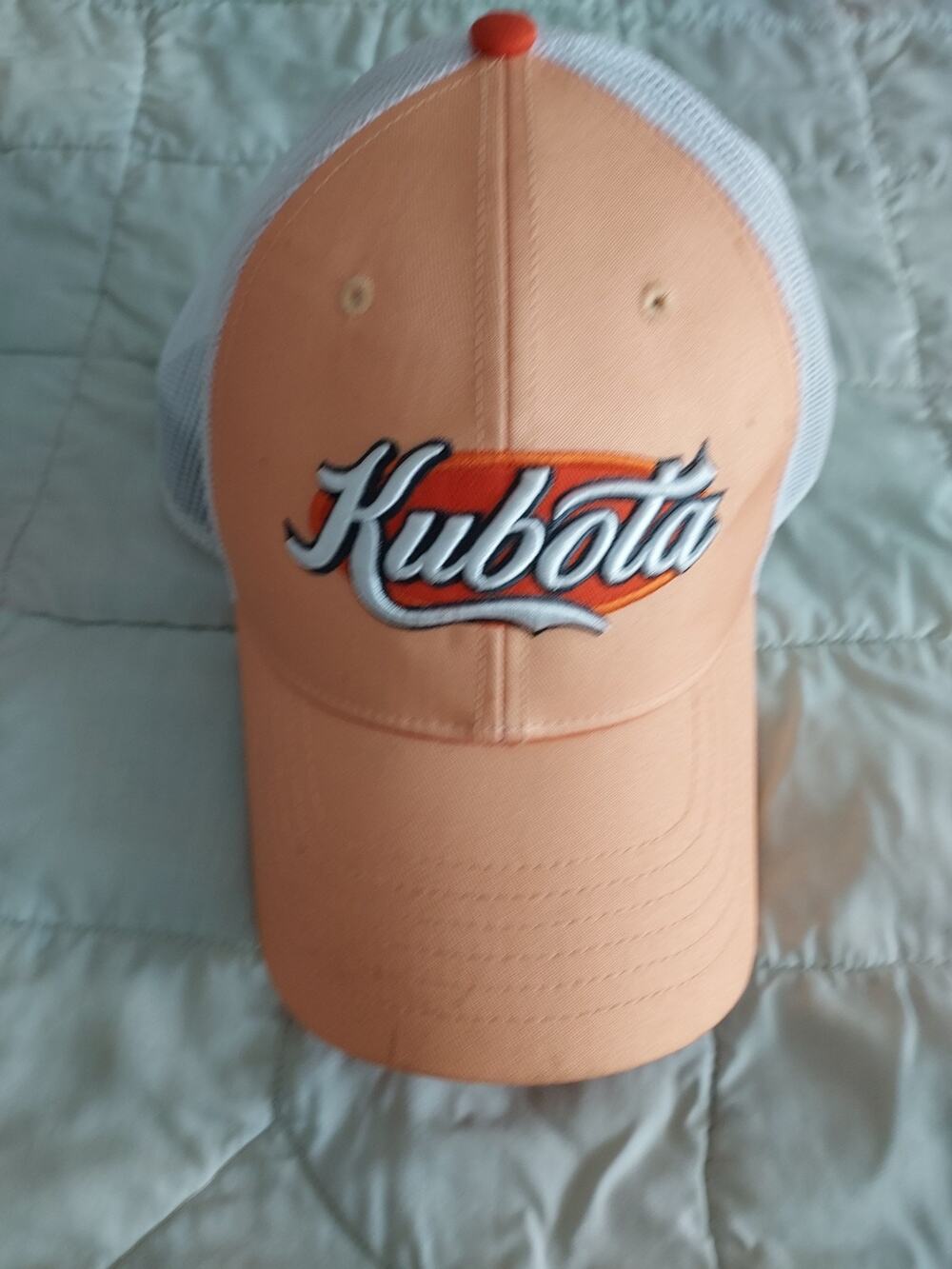 Kubota Women's Mesh Trucker Style Adjustable Snapback Hat Cap Light Orange GUC